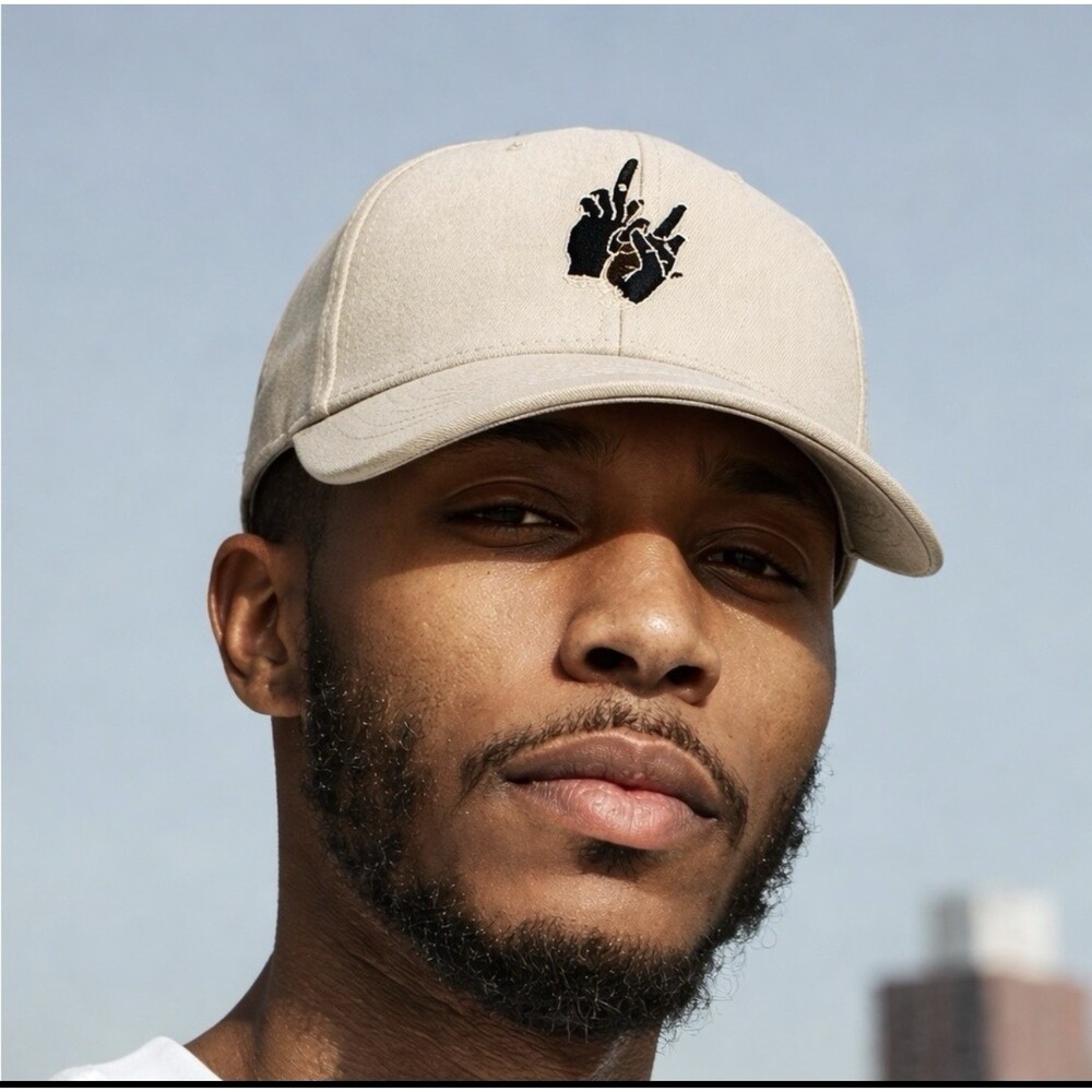 NWT The Hideout Gray Baseball Cap Fill in the Blanks” Embroidered strap Back